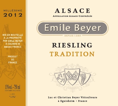 Emile Beyer Riesling Alsace Tradition 2012 i vinbutikken.dk bedømt af WineSpectator til 90 ud af 100 point. Rigtig flot af Christian Beyer hvis Tradition vine bliver flottere og flottere.