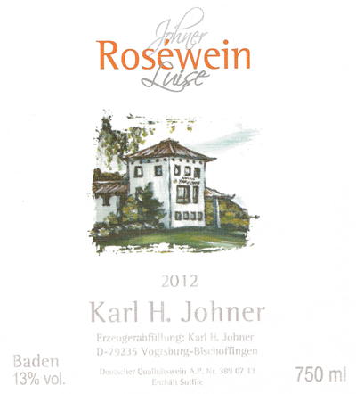 Årgang 2012 - K.H. Johner - Rosé "Luise" Årgang 2012 - K.H. Johner - Rosé "Luise"